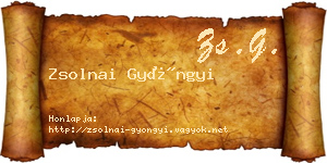 Zsolnai Gyöngyi névjegykártya