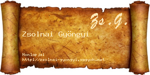 Zsolnai Gyöngyi névjegykártya
